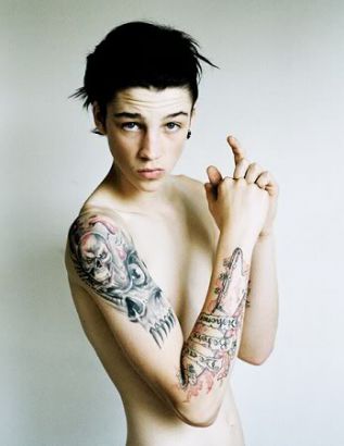 Ashley Stymest Arm Skull Tattoos Pic